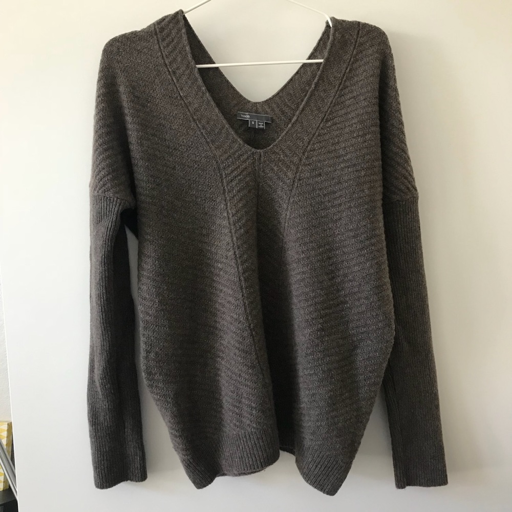 Vince wool & cashmere Double V Chevron Sweater